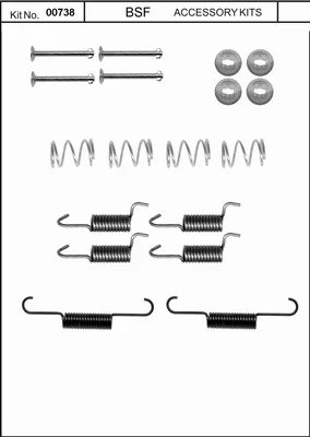 Kit d'accessoires, mâchoires de frein de stationnement BSF 00738