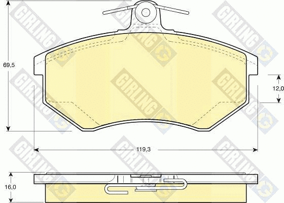 Kit de plaquettes de frein, frein à disque GIRLING 6110481