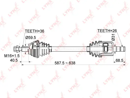 Arbre de transmission LYNXAUTO CD-1135