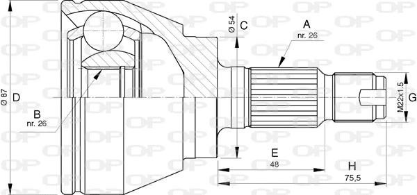 Jeu de joints, arbre de transmission OPEN PARTS CVJ5746.10