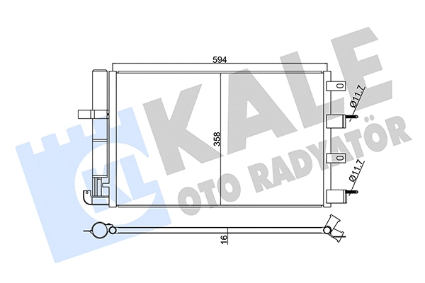 Condenseur, climatisation KALE OTO RADYATÖR 345735
