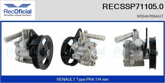 Pompe hydraulique, direction RECOFICIAL RECSSP71105.0