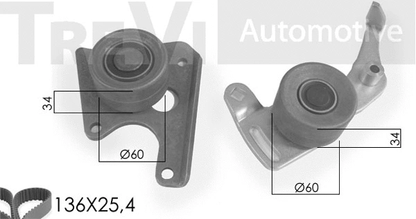 Pompe à eau + kit de courroie crantée TREVI AUTOMOTIVE KD0002HP