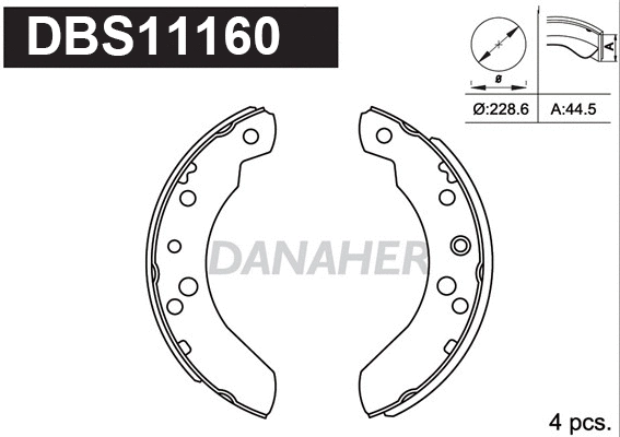 Jeu de mâchoires de frein DANAHER DBS11160