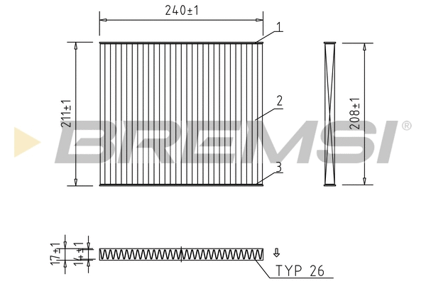 Filtre, air de l'habitacle BREMSI FC0921C
