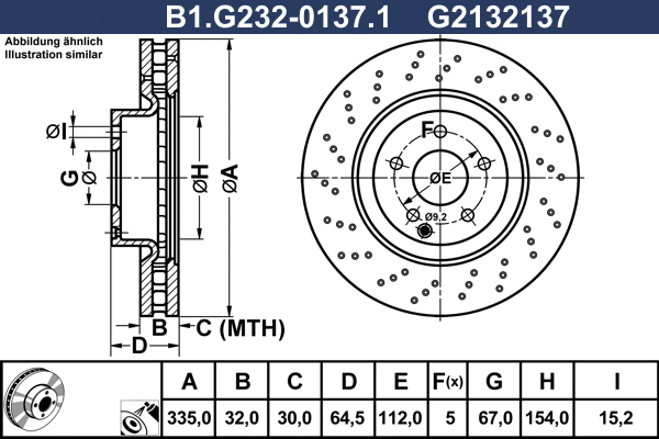 Disque de frein GALFER B1.G232-0137.1