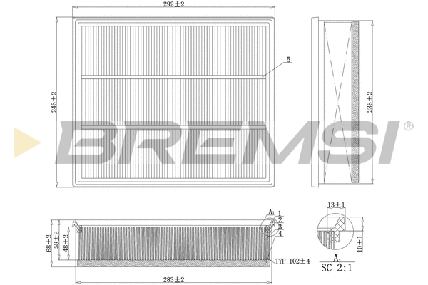 Filtre à air BREMSI FA1108