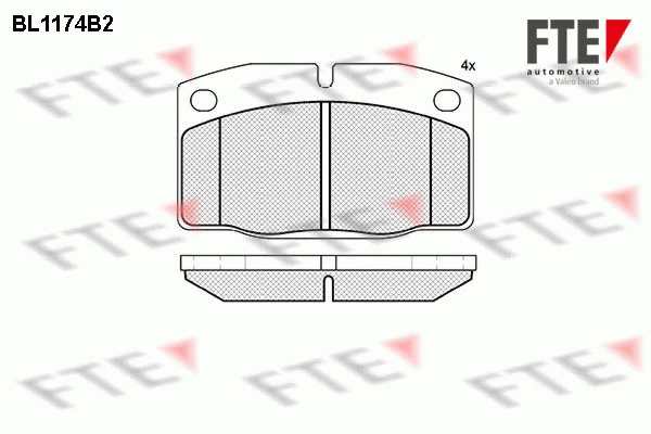 Kit de plaquettes de frein, frein à disque FTE 9010049