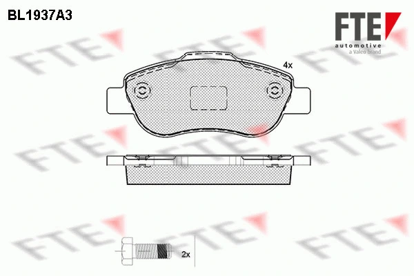 Kit de plaquettes de frein, frein à disque FTE 9010526