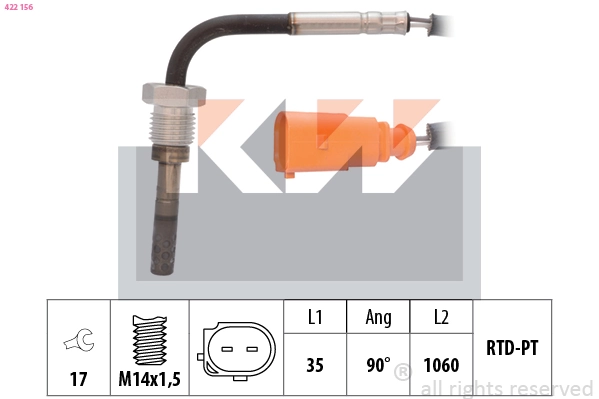 Capteur, température des gaz KW 422 156