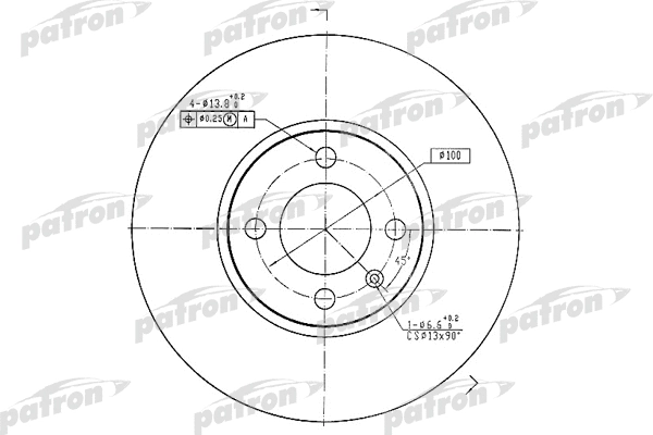 Disque de frein PATRON PBD1532