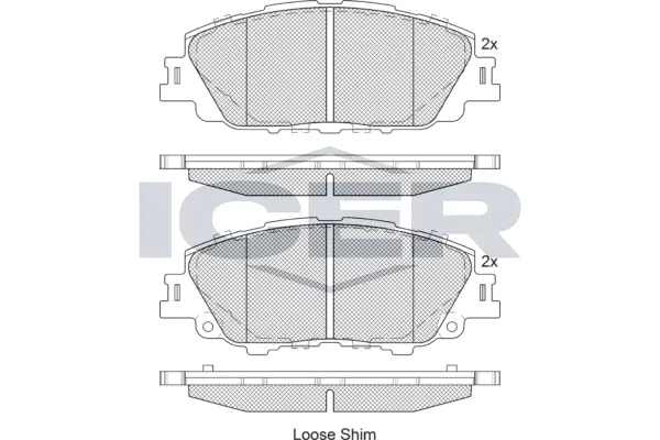 Kit de plaquettes de frein, frein à disque ICER 182387