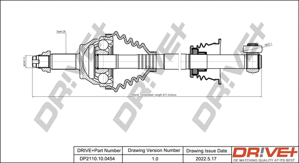 Arbre de transmission Dr!ve+ DP2110.10.0454