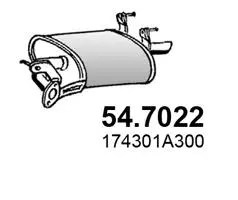Silencieux arrière ASSO 54.7022