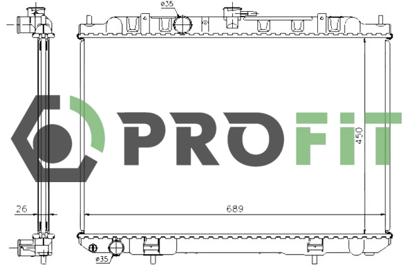 Radiateur, refroidissement du moteur PROFIT 1740-0251