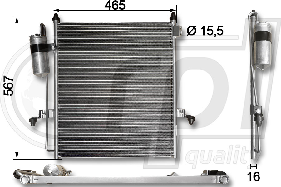 Condenseur, climatisation RPL QUALITY APCDMI5045