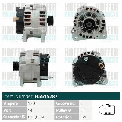 Alternateur HOFFER H5515287