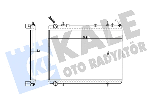 Radiateur, refroidissement du moteur KALE OTO RADYATÖR 356915
