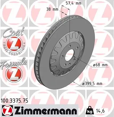 Disque de frein ZIMMERMANN 100.3375.75