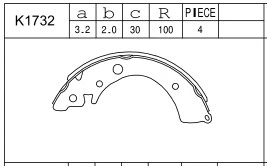 Jeu de mâchoires de frein ASIMCO K1732