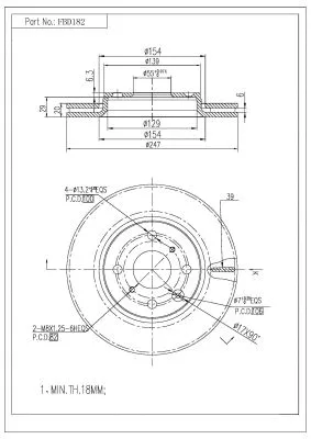 Disque de frein FI.BA FBD182