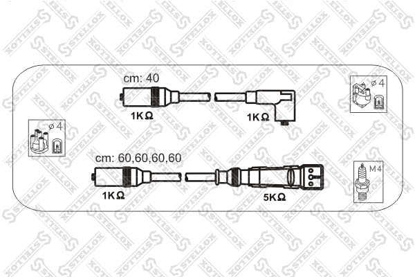 Kit de câbles d'allumage STELLOX 10-38330-SX