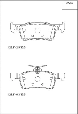 Kit de plaquettes de frein, frein à disque ASIMCO KD7250
