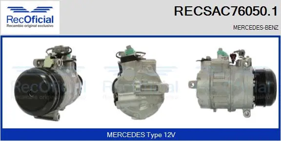 Compresseur, climatisation RECOFICIAL RECSAC76050.1