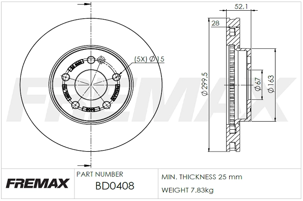 Disque de frein FREMAX BD-0408