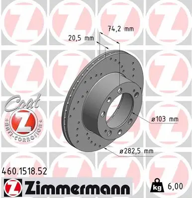 Disque de frein ZIMMERMANN 460.1518.52