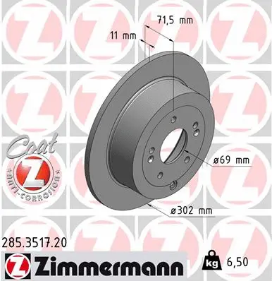 Disque de frein ZIMMERMANN 285.3517.20