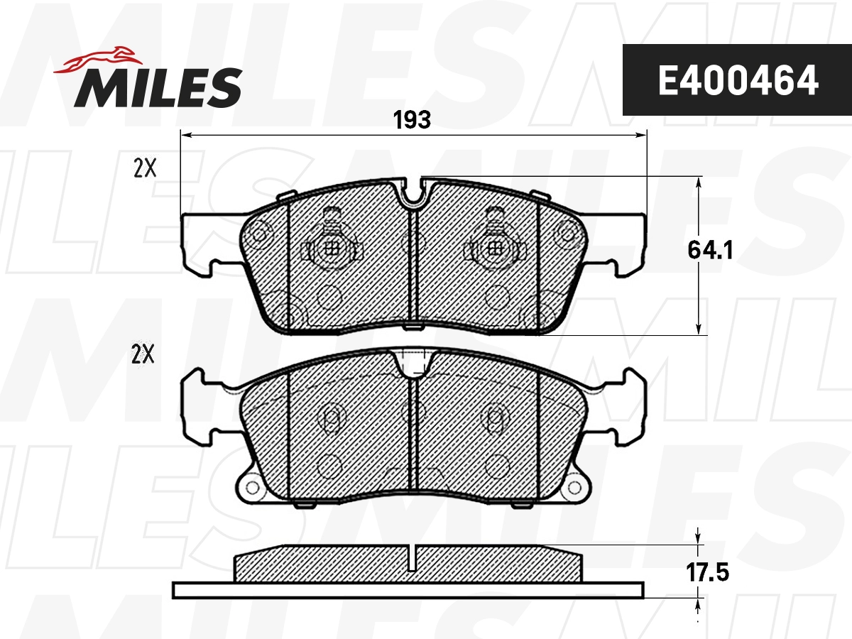 Kit de plaquettes de frein, frein à disque MILES E400464