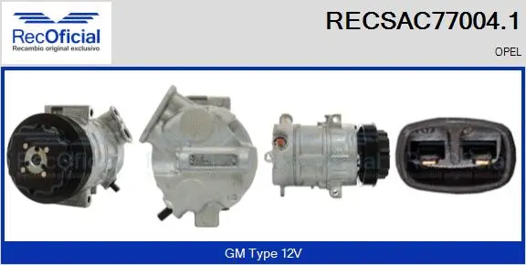 Compresseur, climatisation RECOFICIAL RECSAC77004.1
