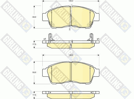 Kit de plaquettes de frein, frein à disque GIRLING 6133009