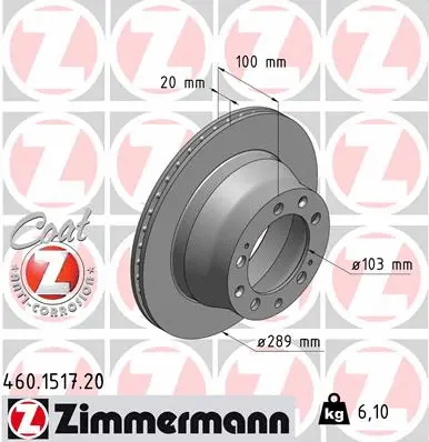 Disque de frein ZIMMERMANN 460.1517.20