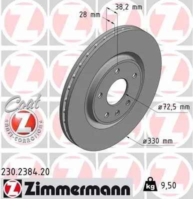 Disque de frein ZIMMERMANN 230.2384.20