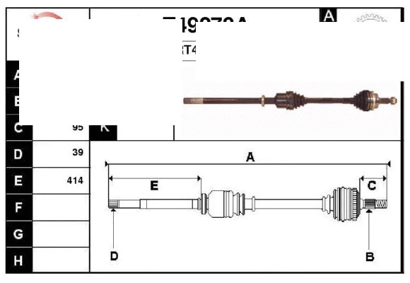 Arbre de transmission Technika 38270A