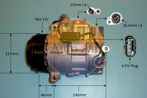 Compresseur, climatisation AUTO AIR GLOUCESTER 14-0123P