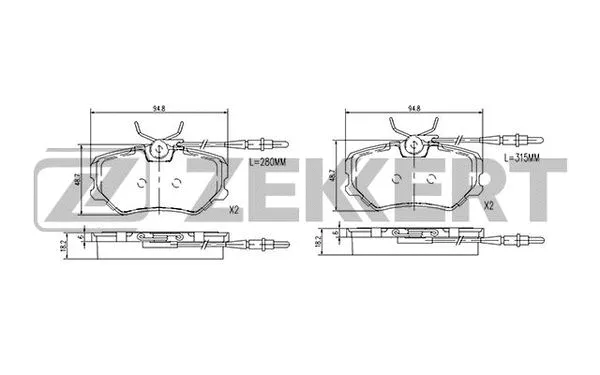 Kit de plaquettes de frein, frein à disque ZEKKERT BS-2859