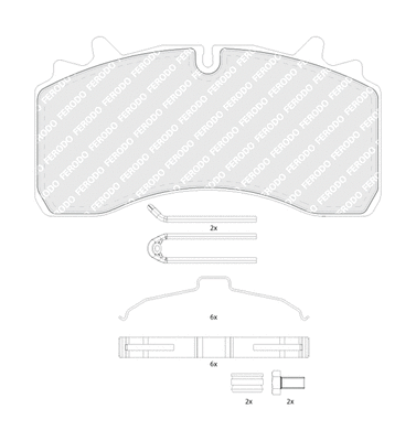 Kit de plaquettes de frein, frein à disque FERODO FCV1828B