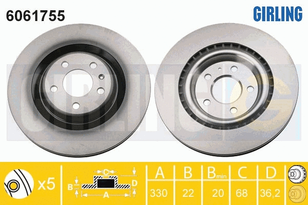 Disque de frein GIRLING 6061755