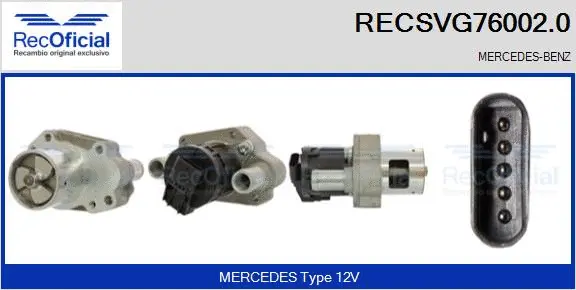 Vanne EGR RECOFICIAL RECSVG76002.0