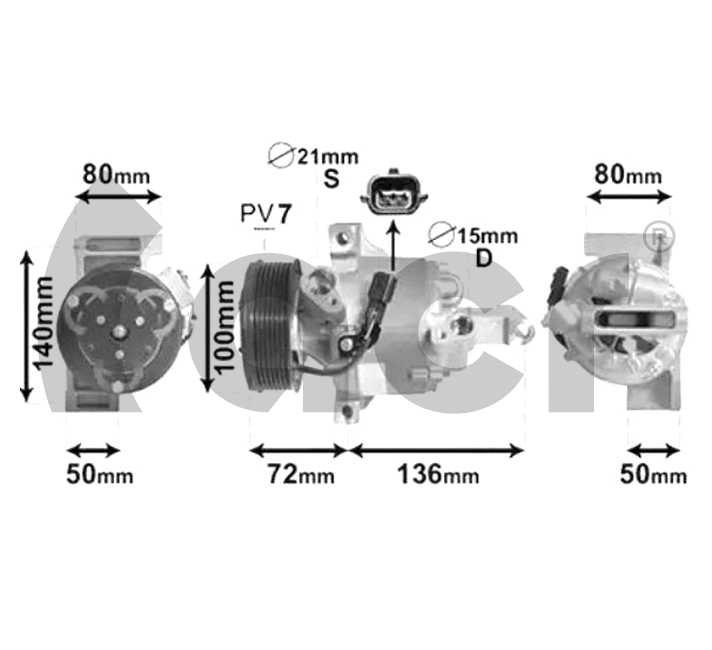 Compresseur, climatisation ACR 134133