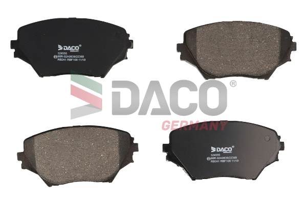 Kit de plaquettes de frein, frein à disque DACO Germany 324555