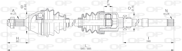 Arbre de transmission OPEN PARTS DRS6195.00