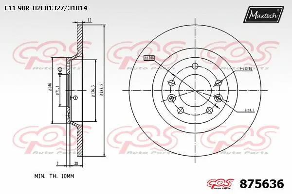 Disque de frein MAXTECH 875636