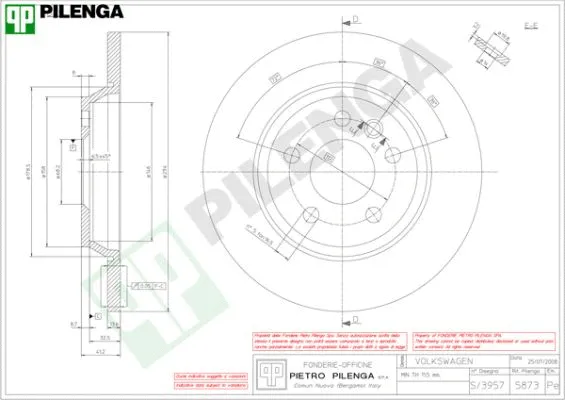 Disque de frein PILENGA 5873