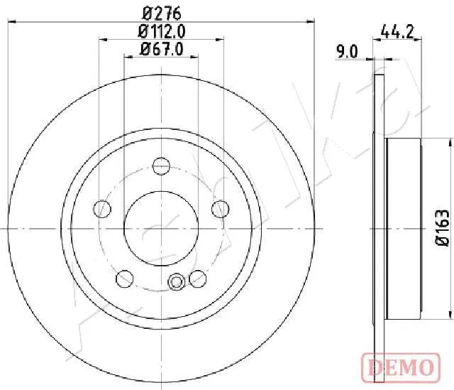 Disque de frein ASHIKA 61-00-0502C