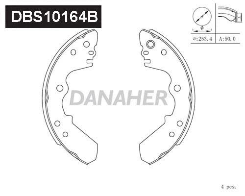Jeu de mâchoires de frein DANAHER DBS10164B