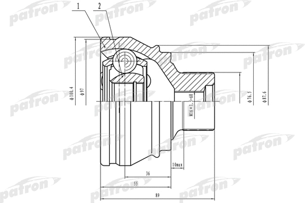 Jeu de joints, arbre de transmission PATRON PCV4958